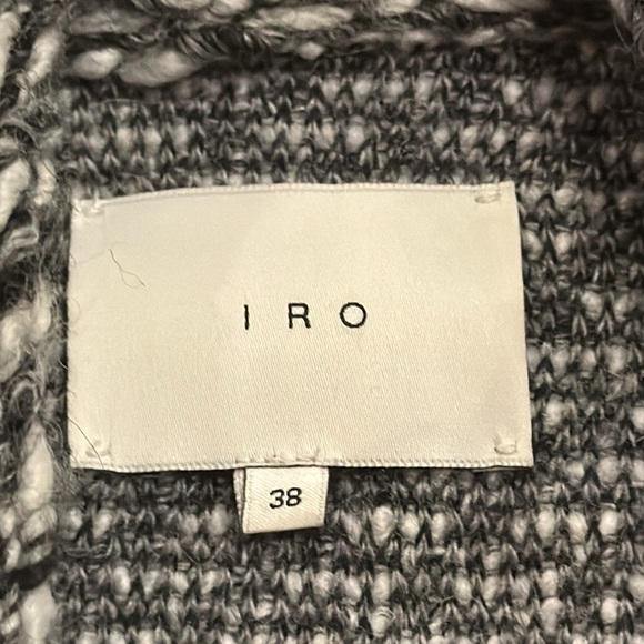 IRO Woman’s Black & White Cropped Tweed Cowl Neck Jacket Size 38 /Size 6 - Picture 7 of 8